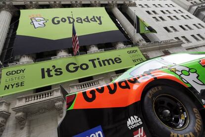 Imagen de la salida a bolsa de GoDaddy en abril de 2015.