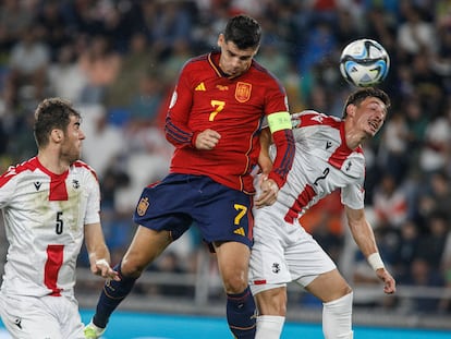 Morata marca el primer de España a Georgia.