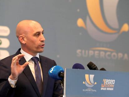 Luis Rubiales, en la presentación de la Supercopa en Arabia Saudí.