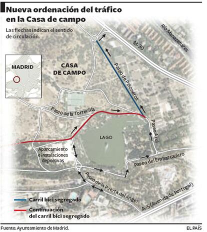 Así queda el tráfico en el pulmón verde de Madrid.