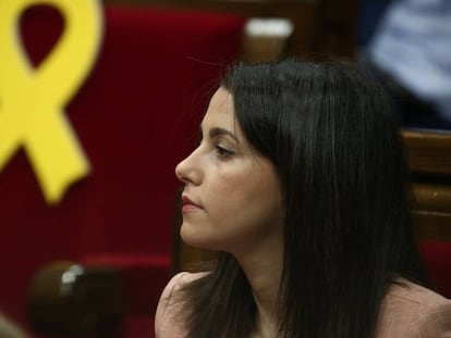 Ines Arrimadas en el Pleno del Parlament el pasado miércoles.