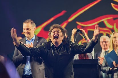 Javier Milei en un evento en Buenos Aires, el 14 de mayo.