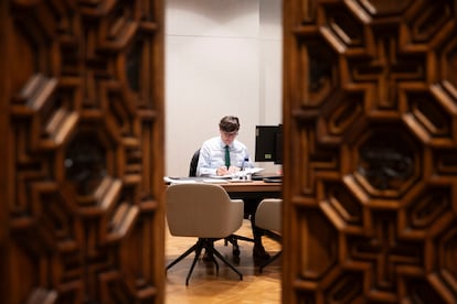 El presidente Illa en el Palau de la Generalitat.