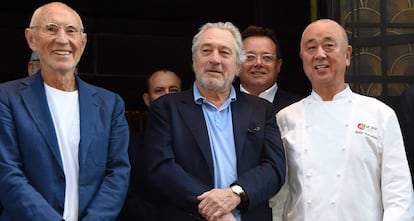 Meir Teper, Robert De Niro y el chef Nobu Matsuhisa, socios de Nobu.