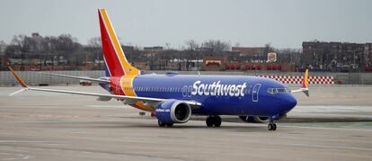 Un avi&oacute;n Boeing 737 MAX 8 de la compa&ntilde;&iacute;a Southwest Airlines en Chicago