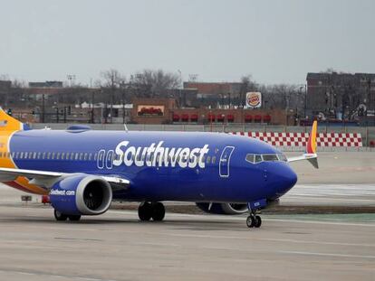 Un avi&oacute;n Boeing 737 MAX 8 de la compa&ntilde;&iacute;a Southwest Airlines en Chicago