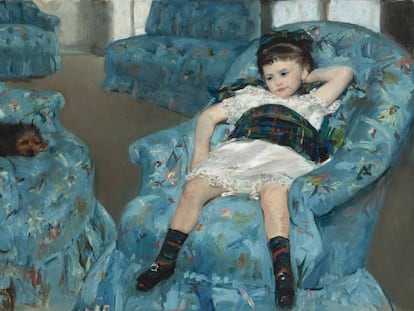 Niña en un sillón azul, óleo de 1878. Collection of Mr. and Mrs. Paul Mellon
 
 