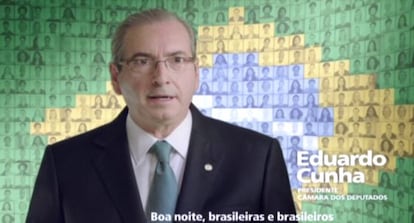 Cunha durante o programa na TV.