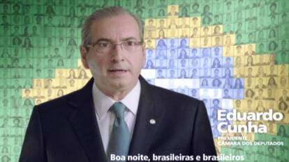 Cunha durante o programa na TV.