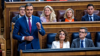 El presidente del Gobierno, Pedro Sánchez, durante la sesión de control al Gobierno, en el Congreso, en Madrid, el pasado 24 de septiembre.