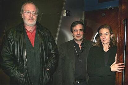 Pedro Barbadillo, José Ramón Rodríguez y Pilar Manjón, durante la presentación de la película.