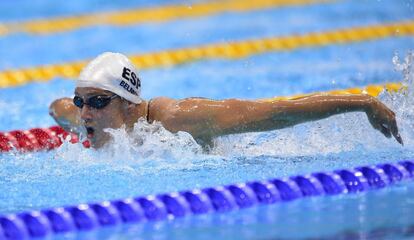Mireia Belmonte, during the 200m butterfly test.