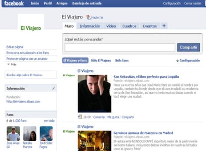 La página de EL VIAJERO en Facebook ya tiene mil seguidores