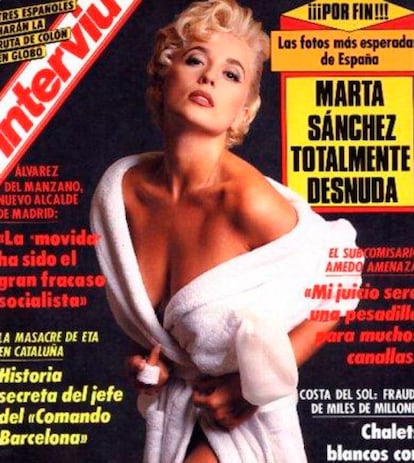 Marta Sánchez due portada de Interviú en 1991.