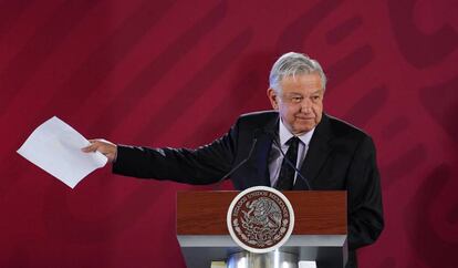 López Obrador, durante una conferencia de prensa.