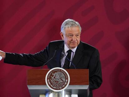 López Obrador, durante una conferencia de prensa. 