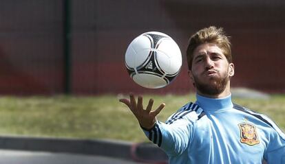 Sergio Ramos, durante un entrenamiento.