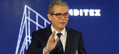 Presidente de Inditex, Pablo Isla durante la presentaci&oacute;n de los resultados