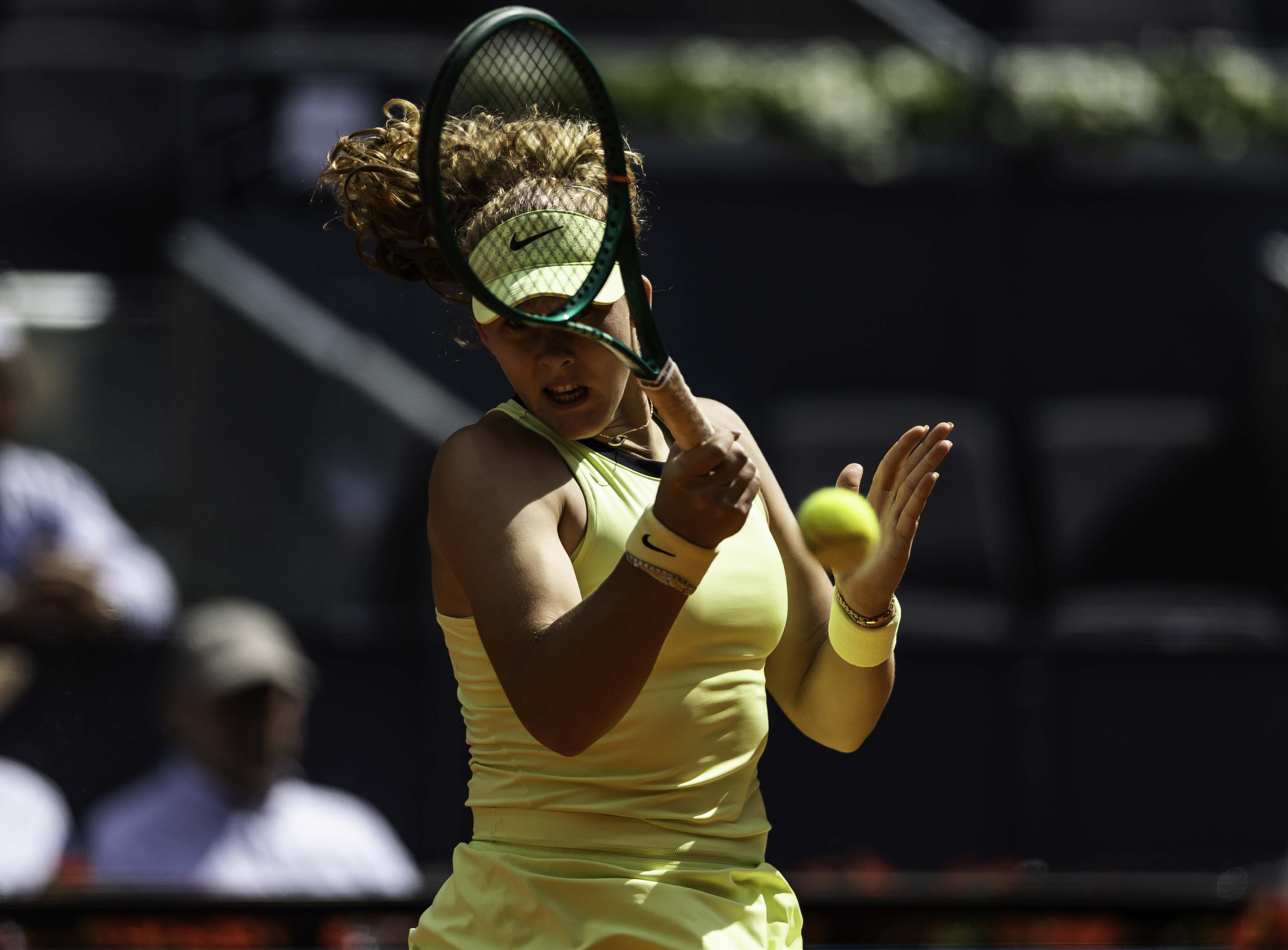 Andreeva, este jueves durante su semifinal ante Baptiste.