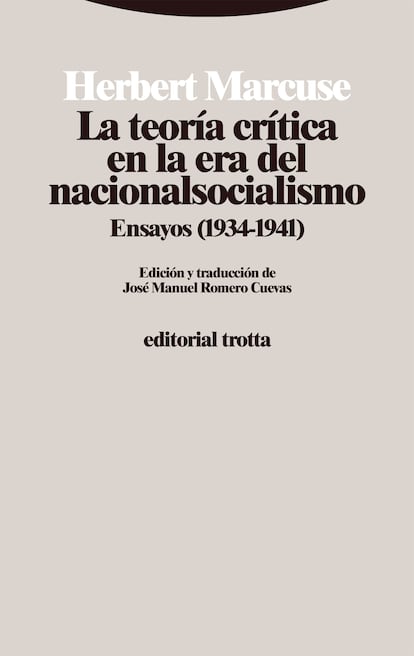 Portada de 'La teoría crítica en la era del nacionalsocialismo. Ensayos (1934-1941)', de Herbet Marcuse.