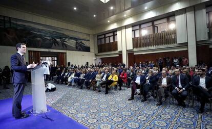 El presidente del PP, Pablo Casado, el pasado 5 de marzo en Oviedo.