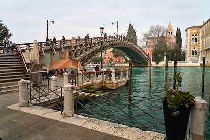 El puente dell’Academia en Venecia (Italia).