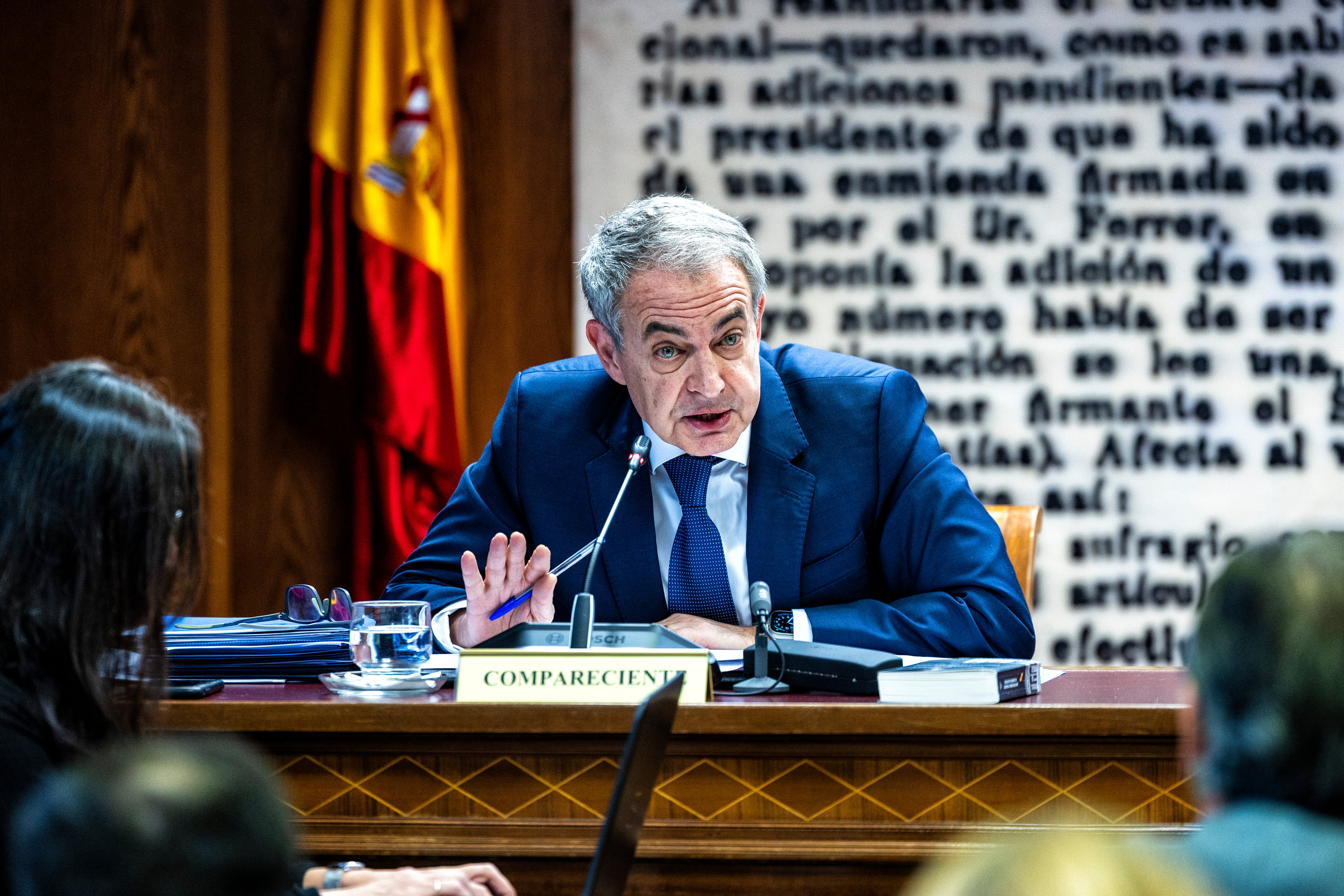 El expresidente del Gobierno José Luis Rodríguez Zapatero en la comisión de investigación del Senado.
