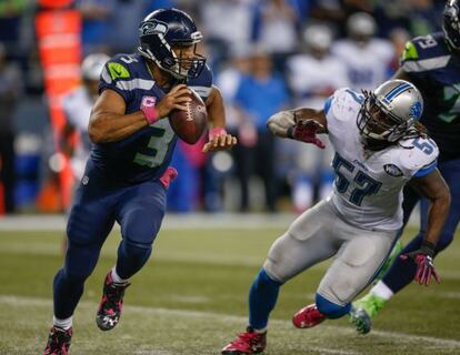 El quarterback de los Seahawks Russell Wilson