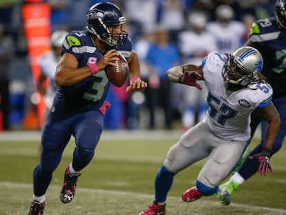 El quarterback de los Seahawks Russell Wilson