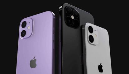 Diseños de concepto de los nuevos iPhone 12 de Apple.