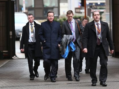 El primer ministro británico, David Cameron, llega a la sede del Consejo Europeo.