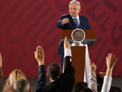 López Obrador en una rueda de prensa, la semana pasada. 