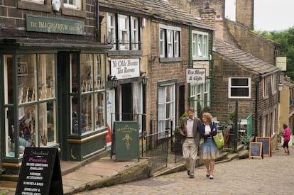 Pueblo de Haworth, en West Yorkshire (Inglaterra, Reino Unido), hogar de las hermanas Brontë.