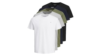 Este pack de cinco camisetas para hombre de Jack and Jones es perfecto para el verano.