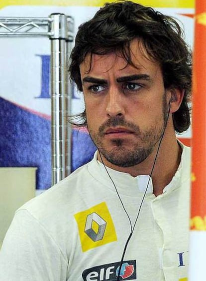 Fernando Alonso, ayer en Valencia.