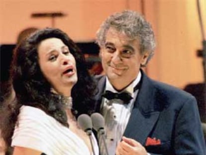 Angela Gheorghiu y Plácido Domingo, en Innsbruck en 1995.