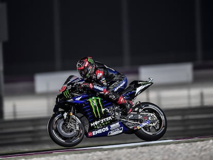 El piloto Fabio Quartararo, en el circuito de Losail durante el Gran Premio de Qatar 2021.