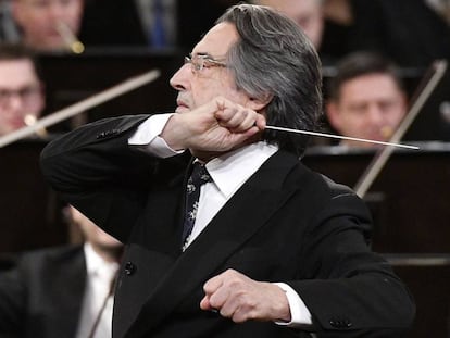 Riccardo Muti, hoy, en un momento del Concierto de A&ntilde;o Nuevo. 