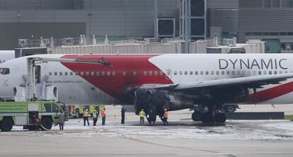 El Boeing 767 de Dynamic International Airways siniestrado. 