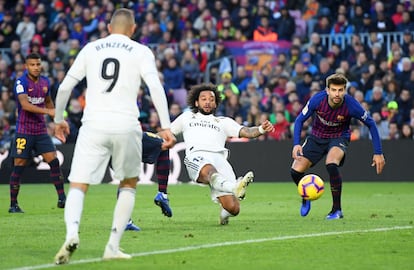 Marcelo abre el marcador del Real Madrid.