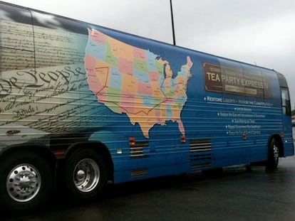 Autobús de la caravana Tea Party Express, en Nashville (Tennessee).