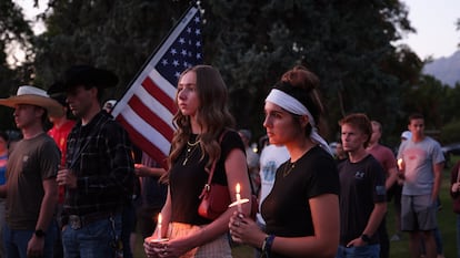 Una vigilia en homenaje a Charlie Kirk en Provo, Utah, este sábado.