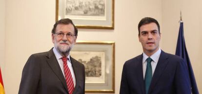 Mariano Rajoy y Pedro S&aacute;nchez, en Moncloa