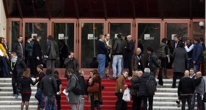 Asistentes a la Asamblea extraordinaria de la SGAE del 28 de enero.