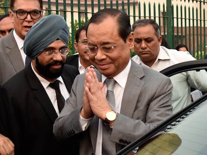 Rajan Gogoi, durante su fiesta de despedida de Tribunal Supremo en Nueva Delhi, India, el pasado noviembre.