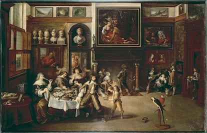 Cena en la Casa del Burgomaestre Rockox, del pintor flamenco Frans II Francken.