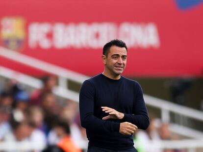 Xavi Hernández durante el partido entre el Barcelona y el Rayo Vallecano, el pasado domingo.