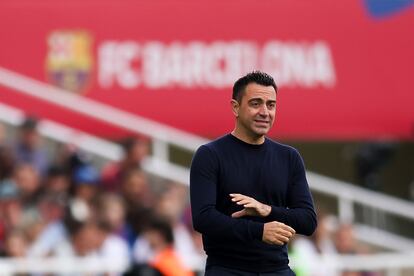 Xavi Hernández durante el partido entre el Barcelona y el Rayo Vallecano, el pasado domingo.