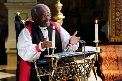 El Arzobispo de Canterbury también aplaudió la intervención del reverendo Michael Curry (en la imagen).