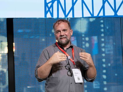 Massimo Banzi, cofundador de Arduino, en la Maker Faire de Roma.